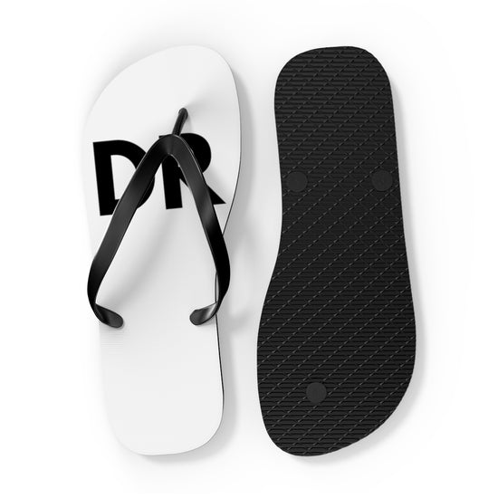 White Accounting Debit and Credit Flip Flops